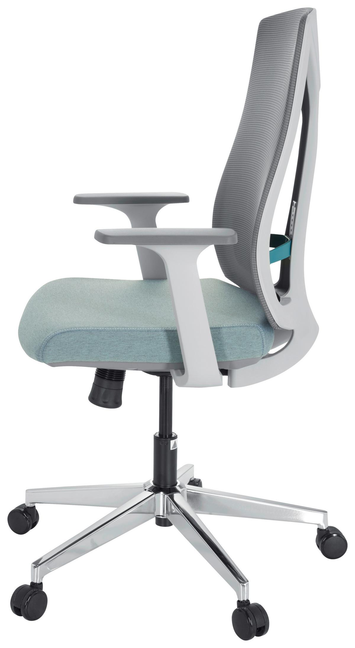 Drehstuhl Halifax Grau/Weiß/Mintgrün - Weiß/Grau, MODERN, Kunststoff/Textil (63/116/66cm) - MID.YOU