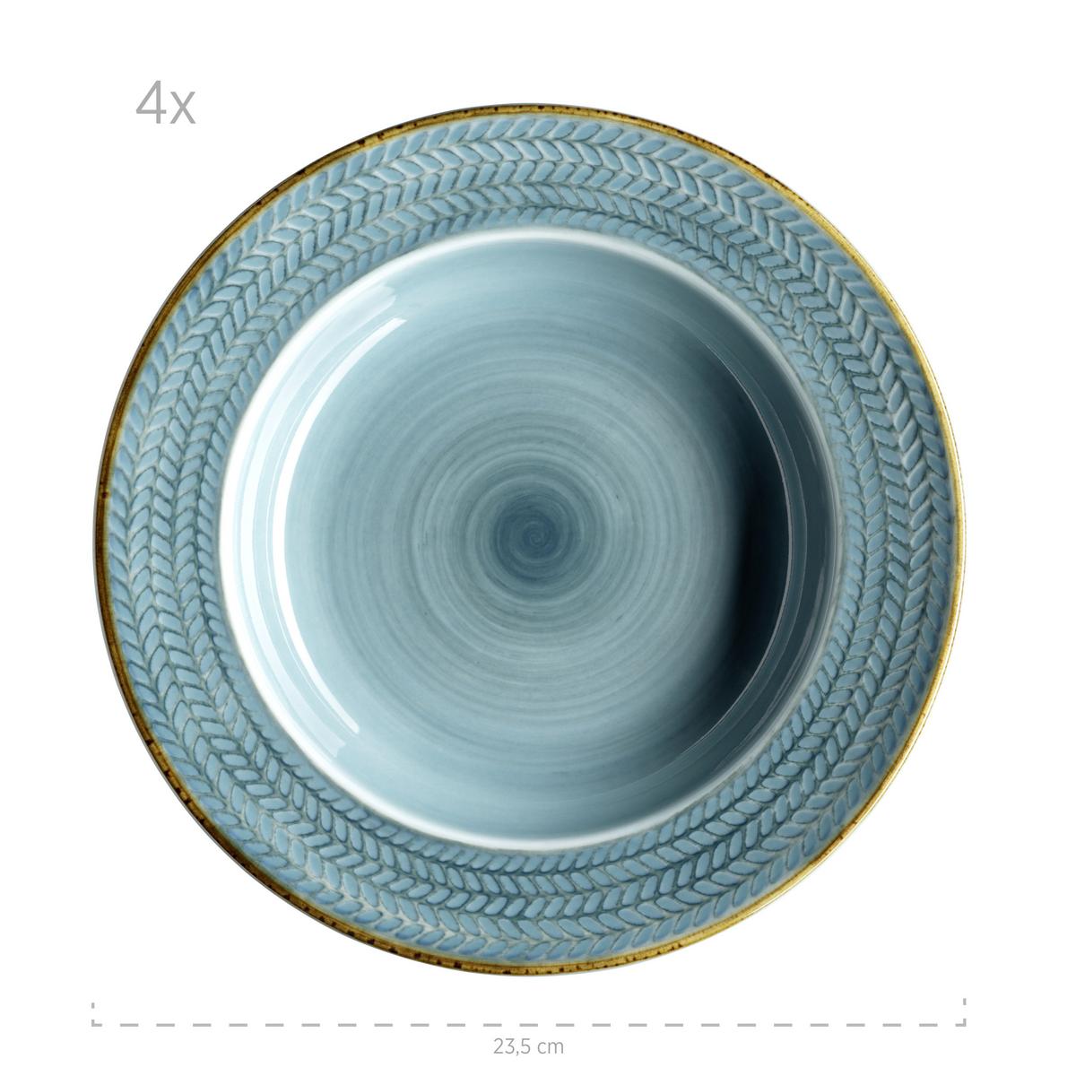 Kaffeeservice Prospero 4 Personen Geschirr Set - Blau, Basics, Keramik (24,5/24,5/22,5cm) - Mäser