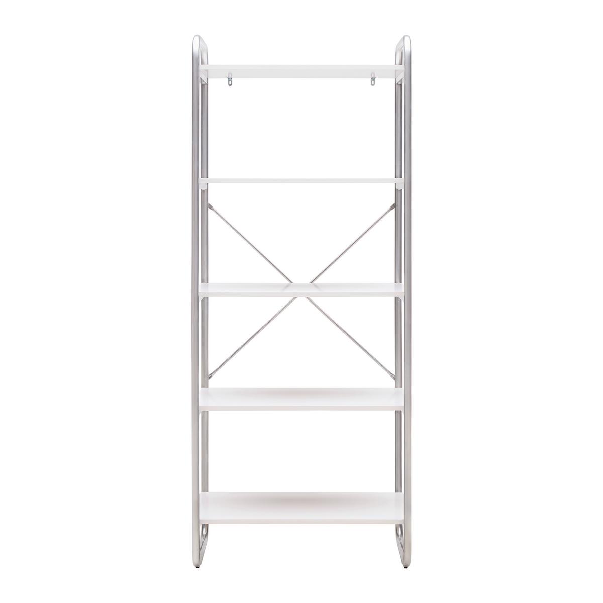 REGÁL ELVA -EXKLUSIV- - bílá/barvy stříbra, Moderní, kov/kompozitní dřevo (70/173/40cm) - Mömax