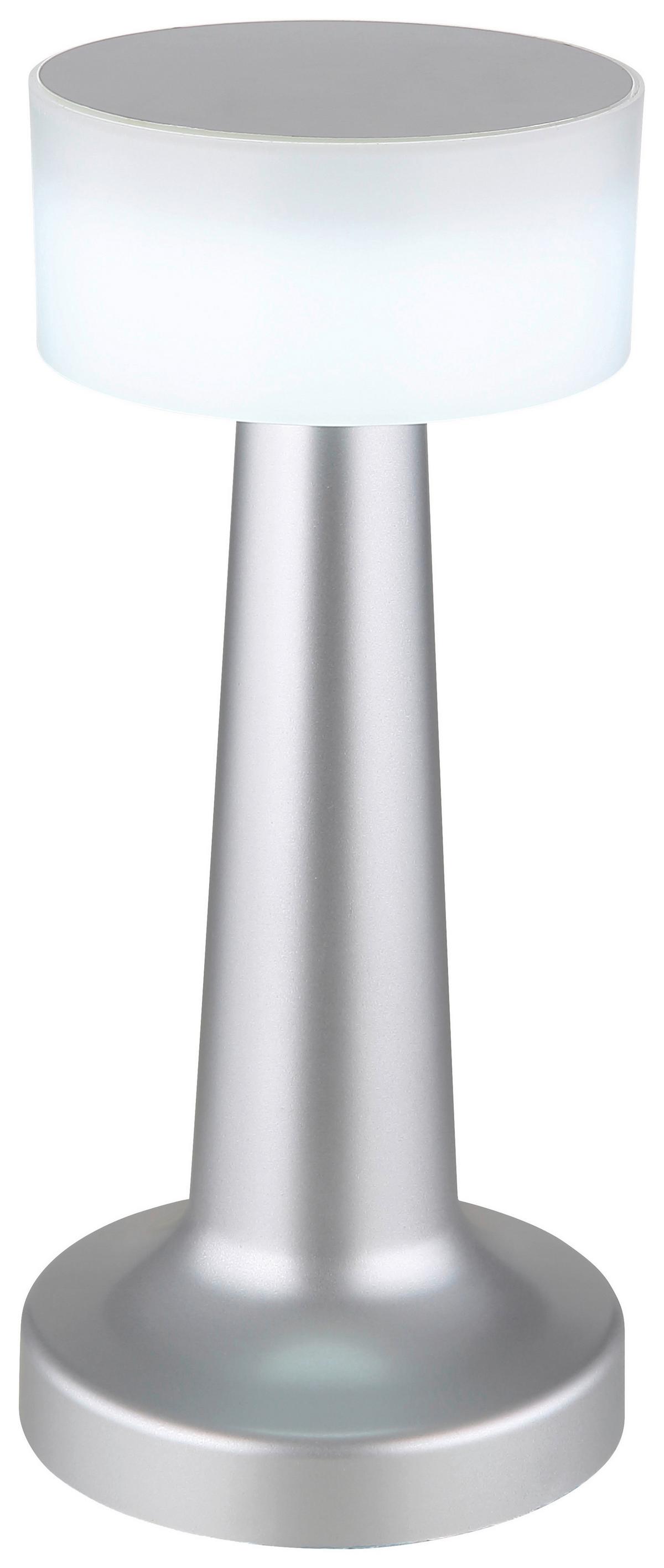 Akkumulátoros Asztali Lámpa Win - opál/nikkel, Modern, műanyag (9,5/21,5cm) - Luca Bessoni