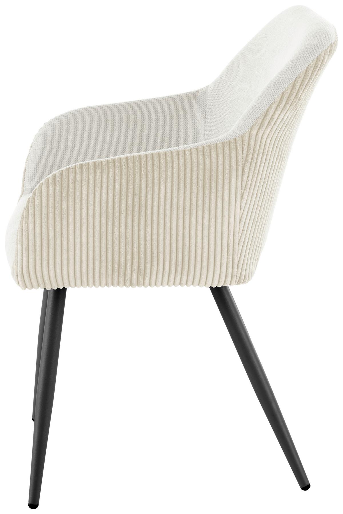 Armlehnstuhl-set Eddy - Beige/Schwarz, LIFESTYLE, Holz/Textil (54/84/60cm) - Livetastic