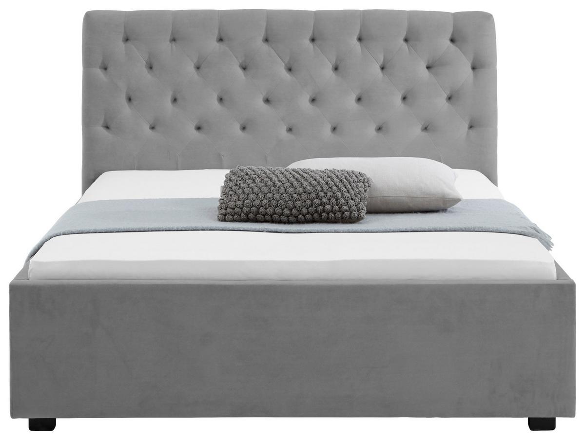 Polsterbett Miami 180x200cm Hellgrau - Hellgrau/Schwarz, Basics, Textil (196/120/212cm) - MID.YOU