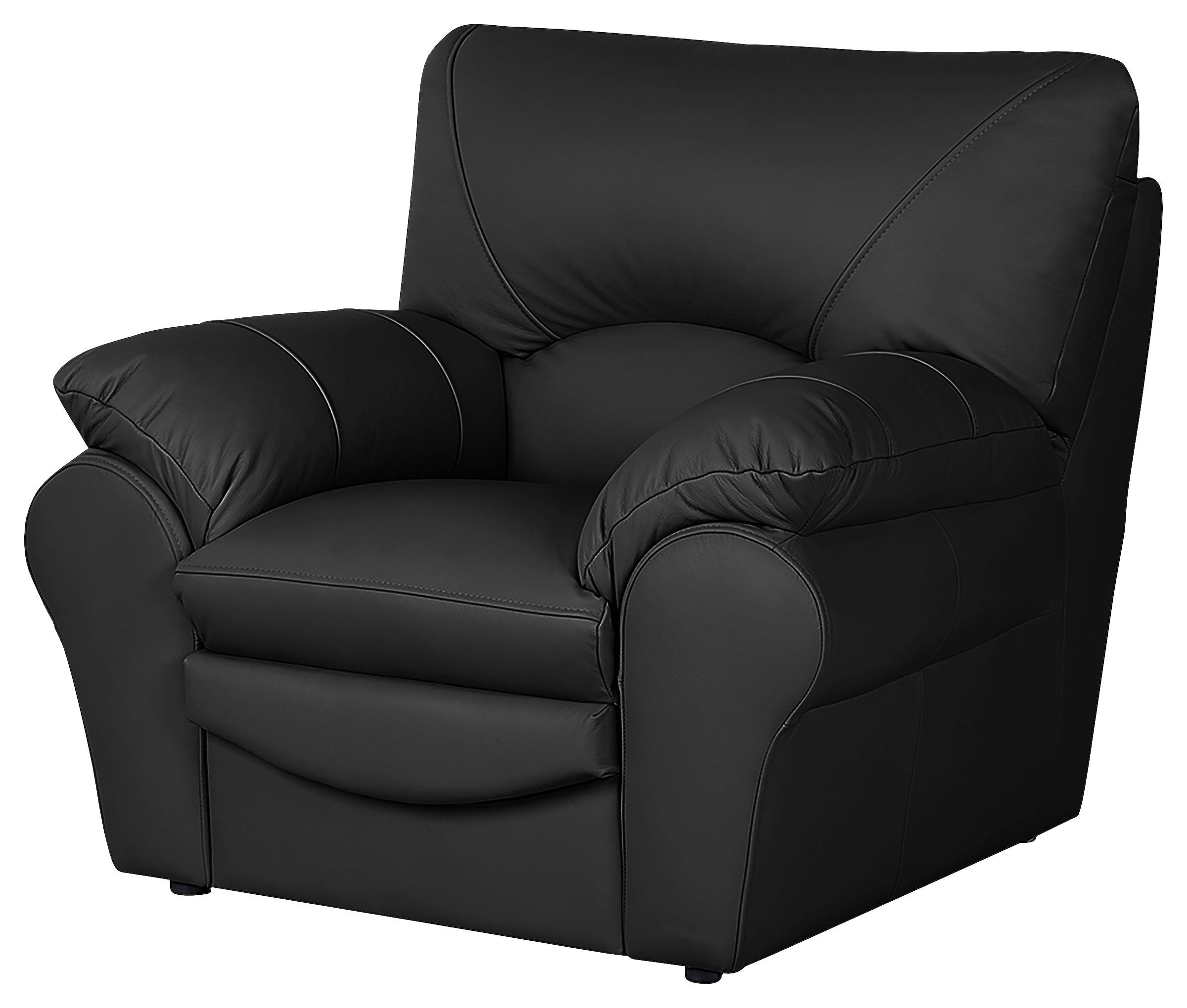 Sessel Oslo Schwarz B: 105 Cm - Schwarz, Design, Leder (105/92/85cm) - Livetastic