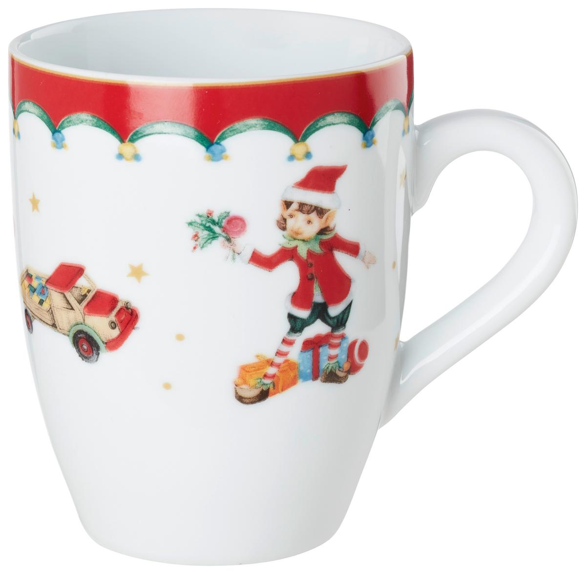 Hrnek na kávu XMAS - bílá/červená, Konvenční, keramika (8,6/10cm) - Mömax