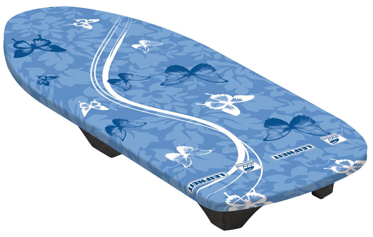 Tischbügelbrett Lxbxh: 73/30/7,5cm Bezug Abnehmbar - Blau/Weiß, MODERN, Textil (73/30/7,5cm) - Leifheit