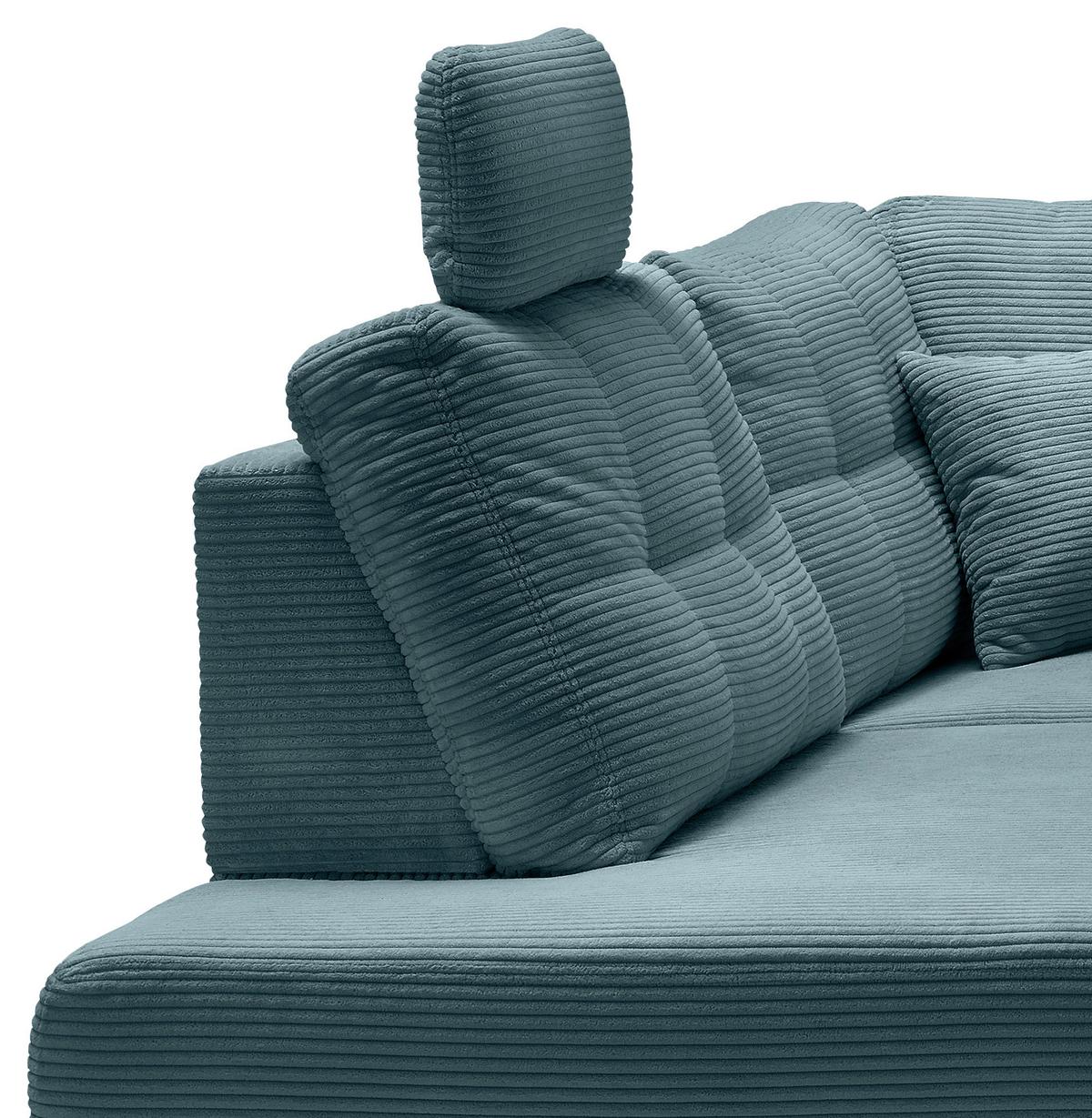 Ecksofa Brizzini Petrol S: 206x274 Cm - Petrol/Naturfarben, MODERN, Textil (206/274cm) - Livetastic