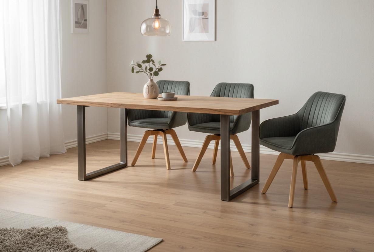 Armlehnstuhl Hanna Dunkelgrün, Sitzfl. 180° Drehb - Dunkelgrün/Buchefarben, KONVENTIONELL, Holz/Textil (63/83/63cm) - MID.YOU