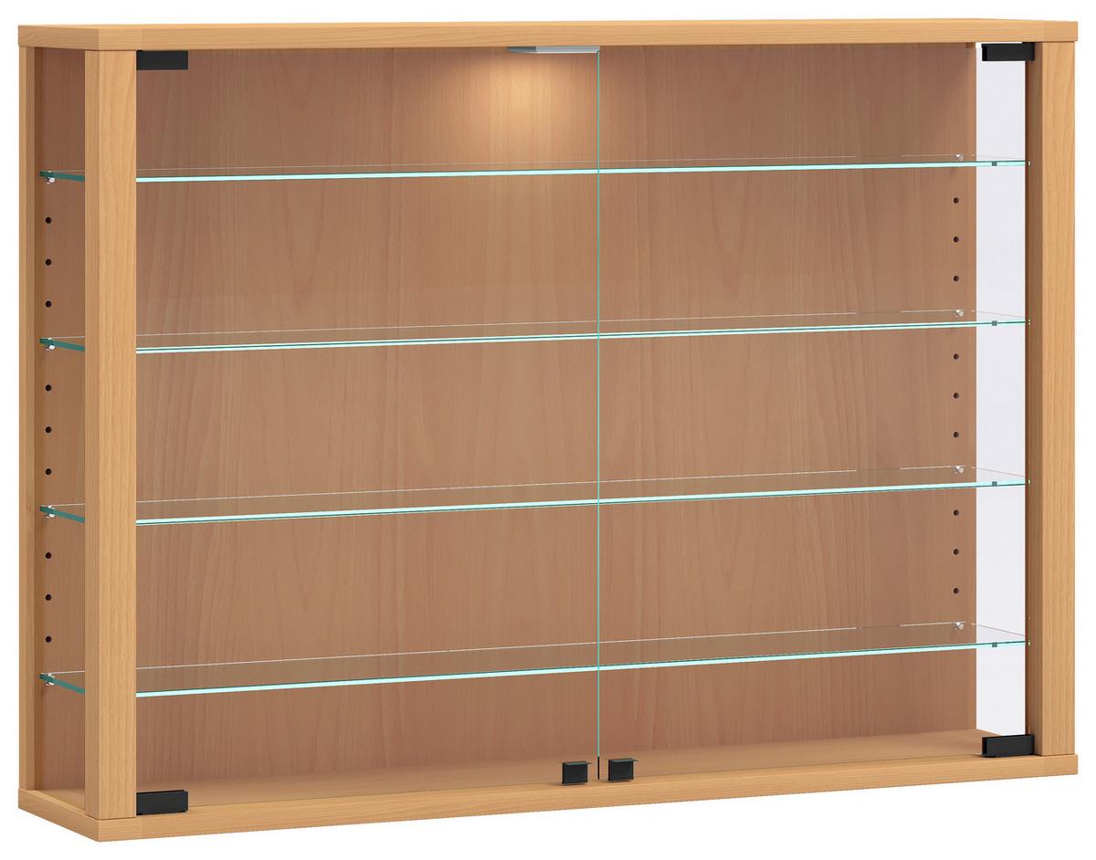 Hängevitrine Vitrosa Buche Dekor B: 83 Cm - Buchefarben, Design, Glas/Holzwerkstoff (83/60/18cm) - MID.YOU