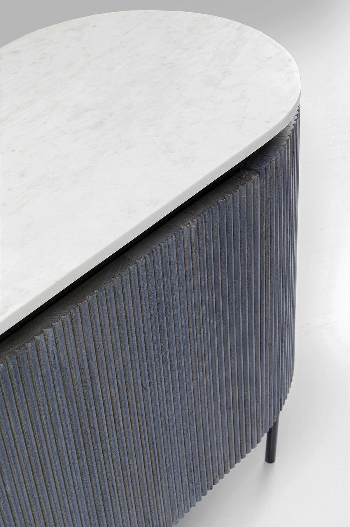 Sideboard 160 Cm Mangoholz Anthrazit Marmor/weiß - Anthrazit/Schwarz, Trend, Holz/Holzwerkstoff (160/75/45cm) - Kare-Design