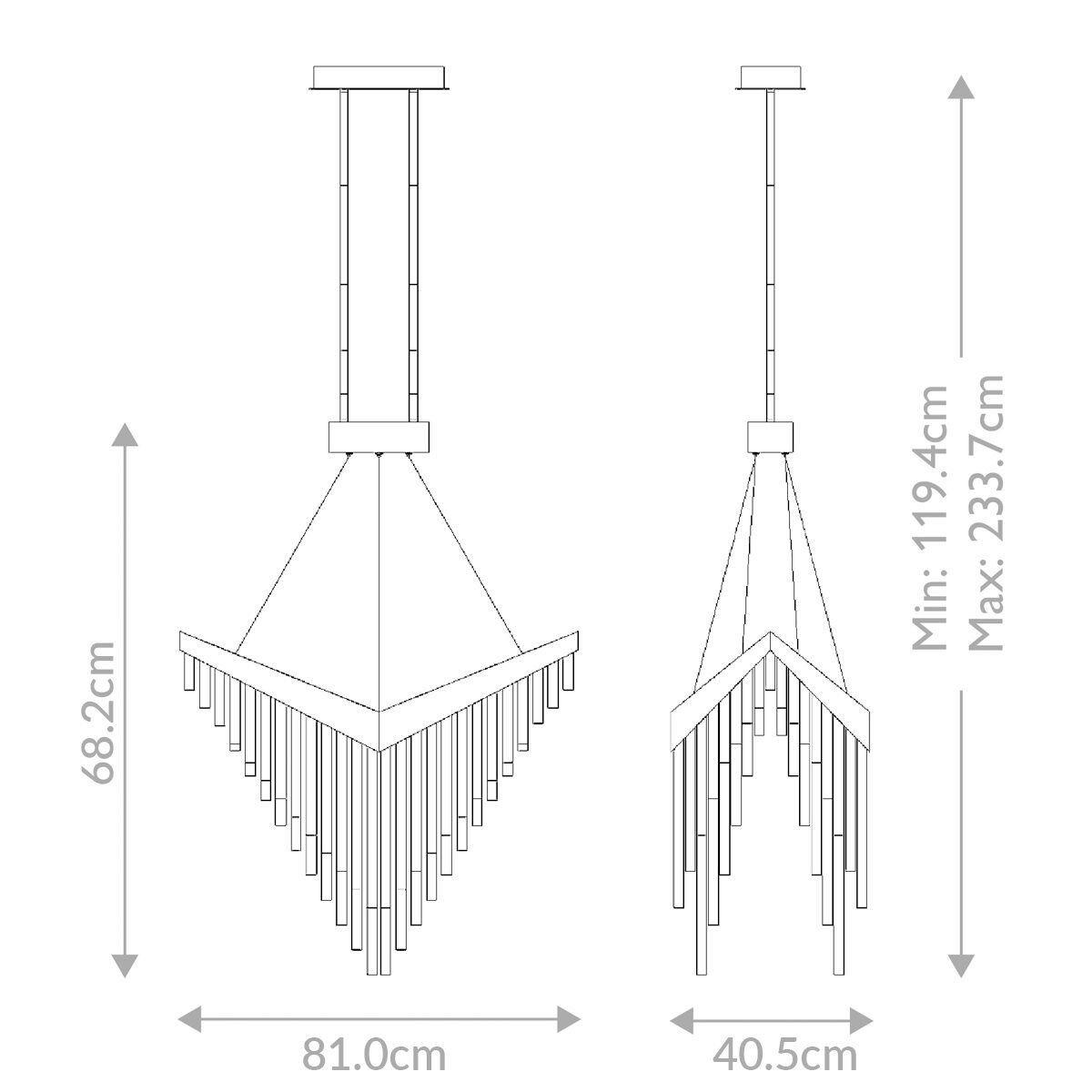Csillár Qn-Vivien-P-L-Bg - aranyszínű, Konventionell, műanyag/fém (40,5/119,4cm) - Elstead Lighting