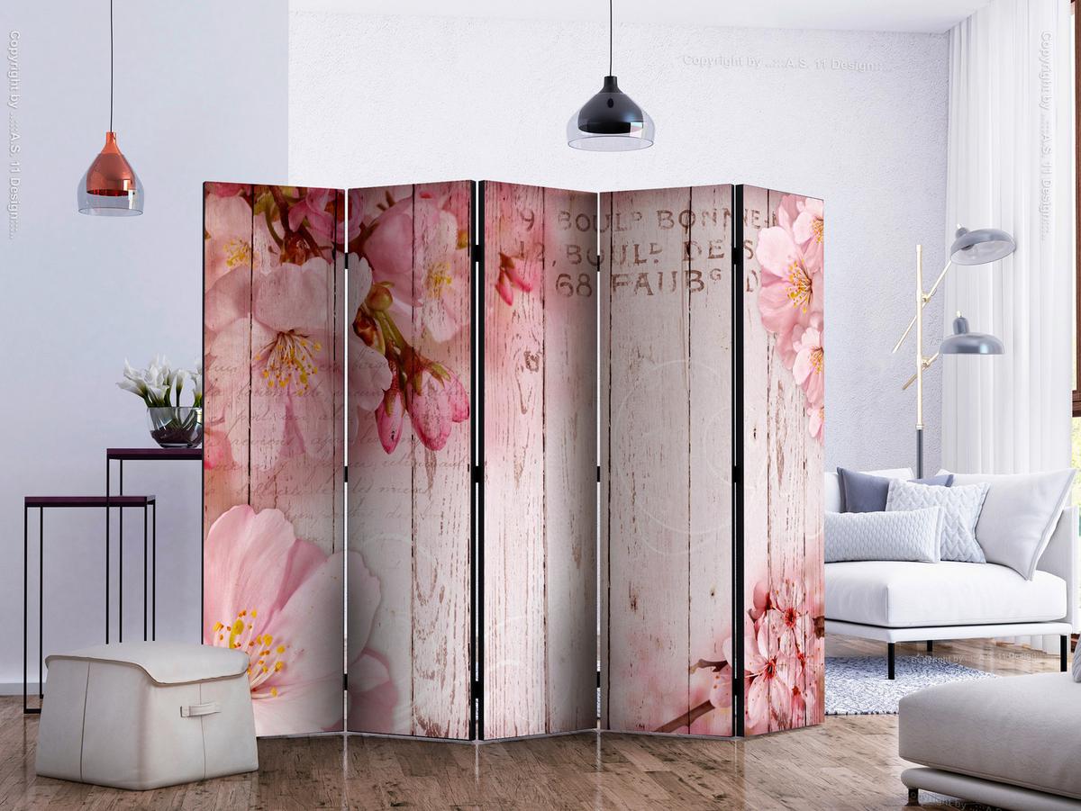 Paravent Pink Hellrosa B: 225 Cm - Pink/Hellrosa, Basics, Holz/Textil (225/172/3cm) - artgeist