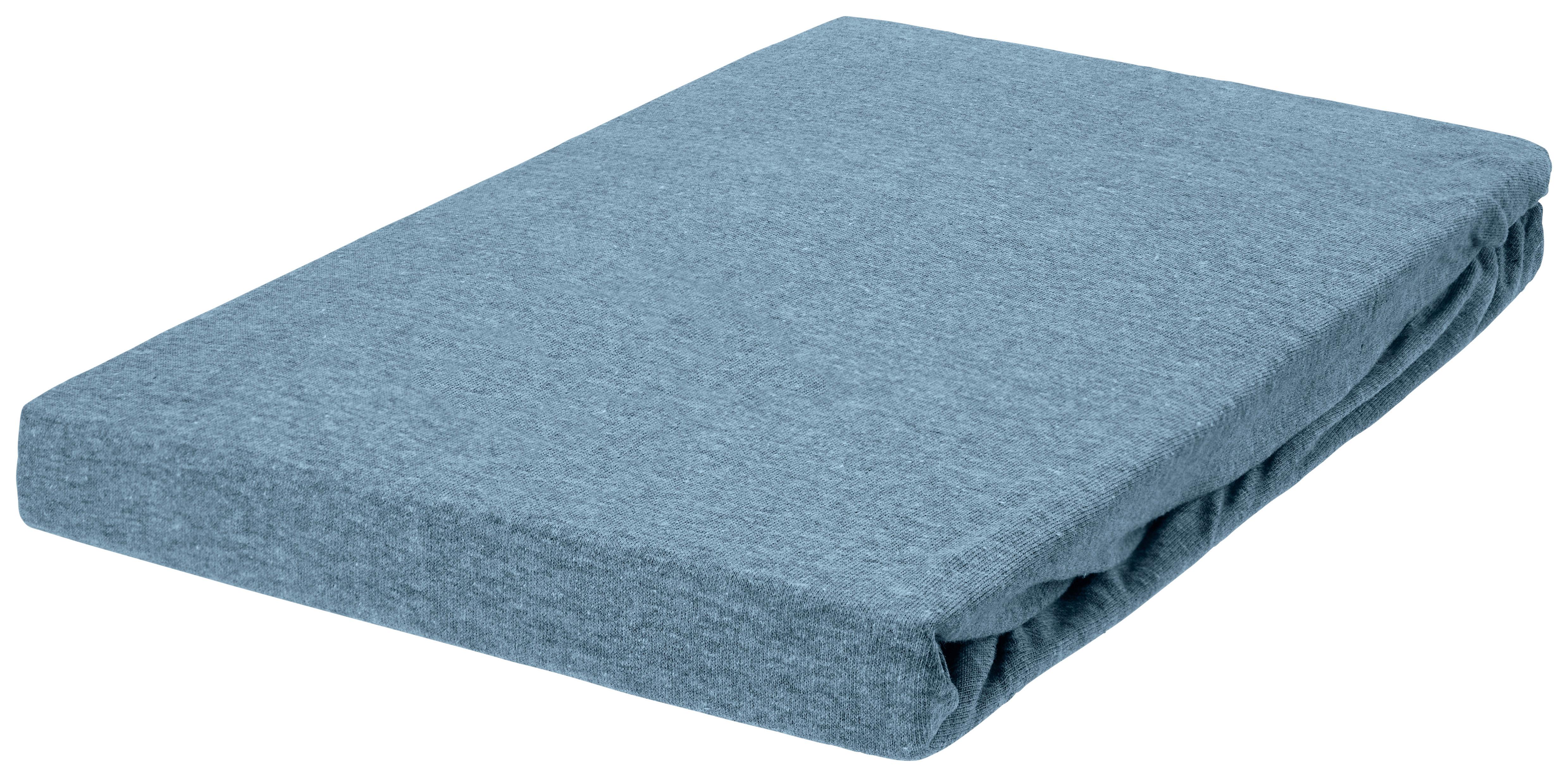 Spannleintuch Lana Blau 200x200 cm Mischgewebe - Blau, MODERN, Textil (180-200/200cm) - Luca Bessoni