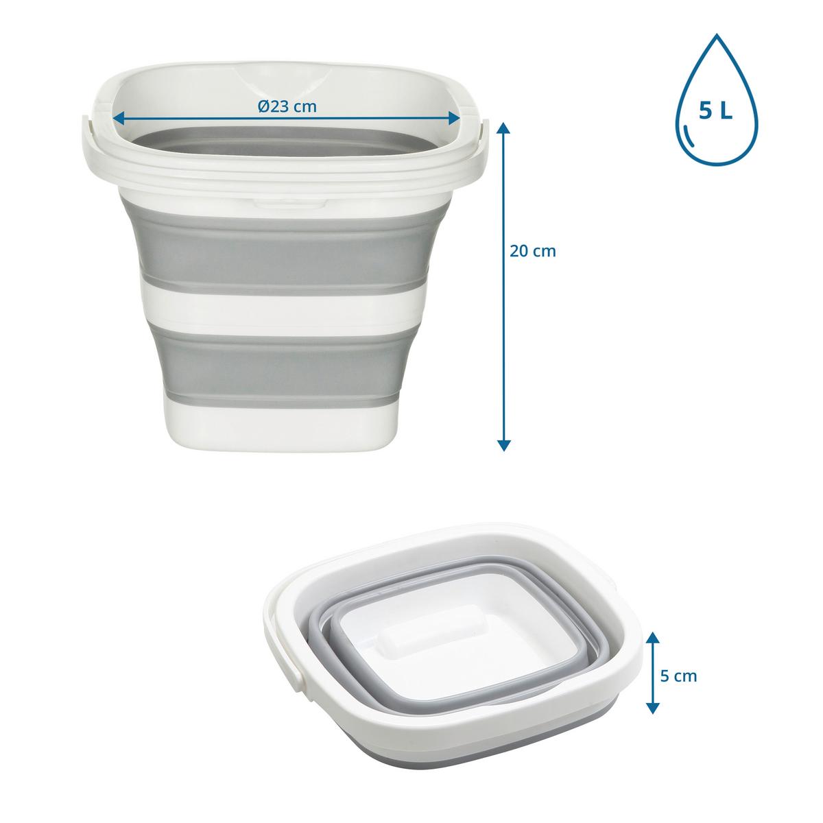 Eimer Clean Sile - Weiß/Grau, Basics, Kunststoff (23/20/23cm) - MID.YOU