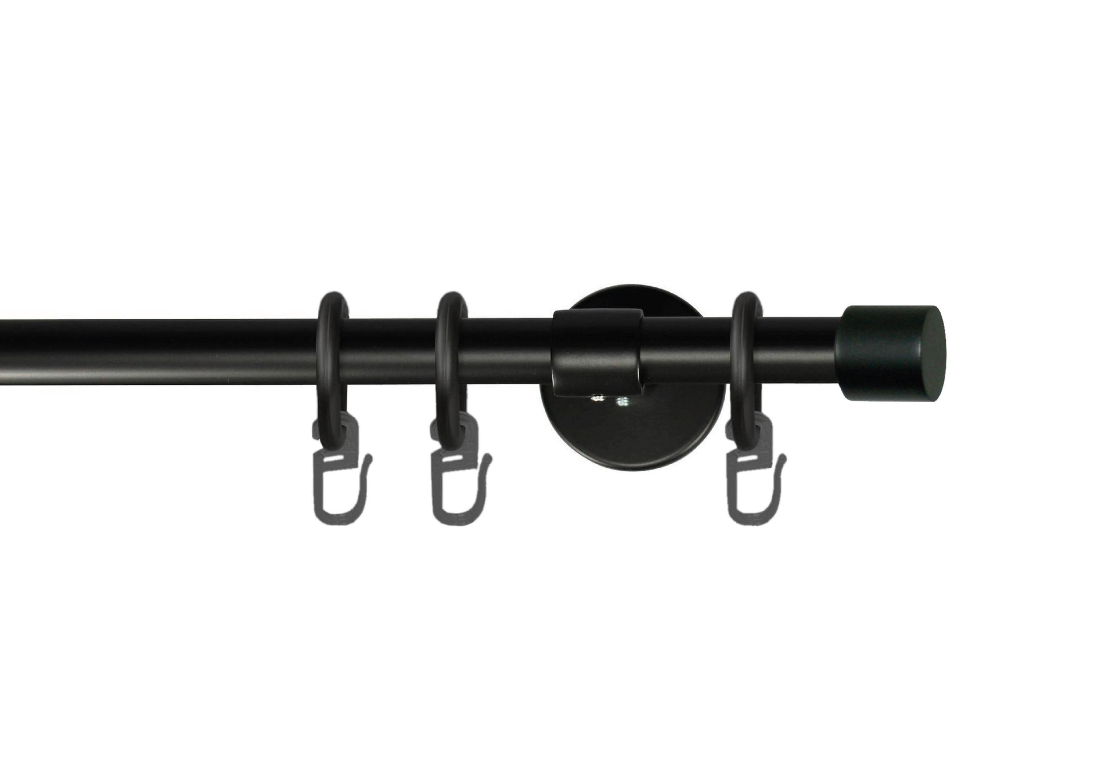 Vorhangstange Schwarz, 330 Cm - Schwarz, KONVENTIONELL, Metall (330cm)