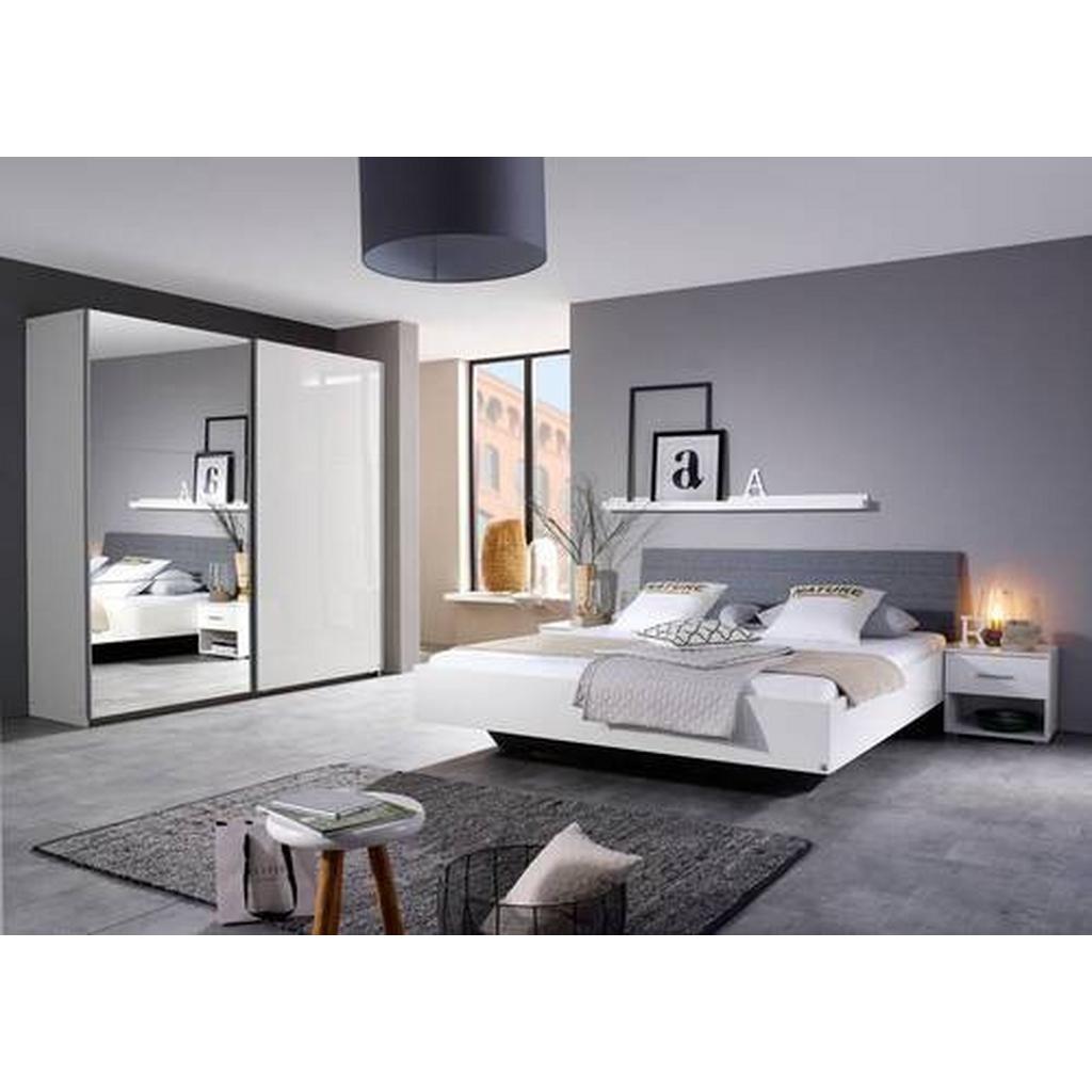 Schwebetürenschrank mit Spiegel 218cm Halle, Weiß