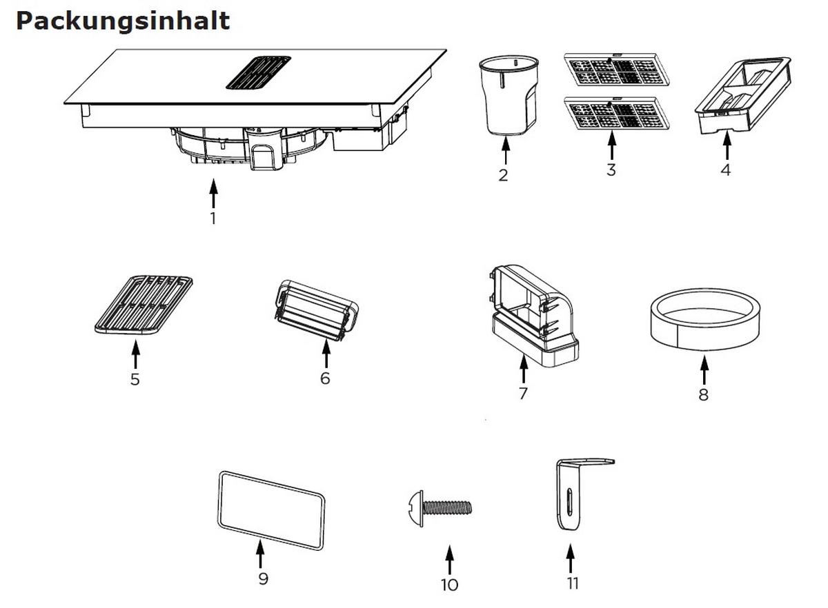 Kochfeld-dunstabzug-kombi Dhki 752 800 C - Schwarz, Basics, Glas (83/20/51cm) - Amica