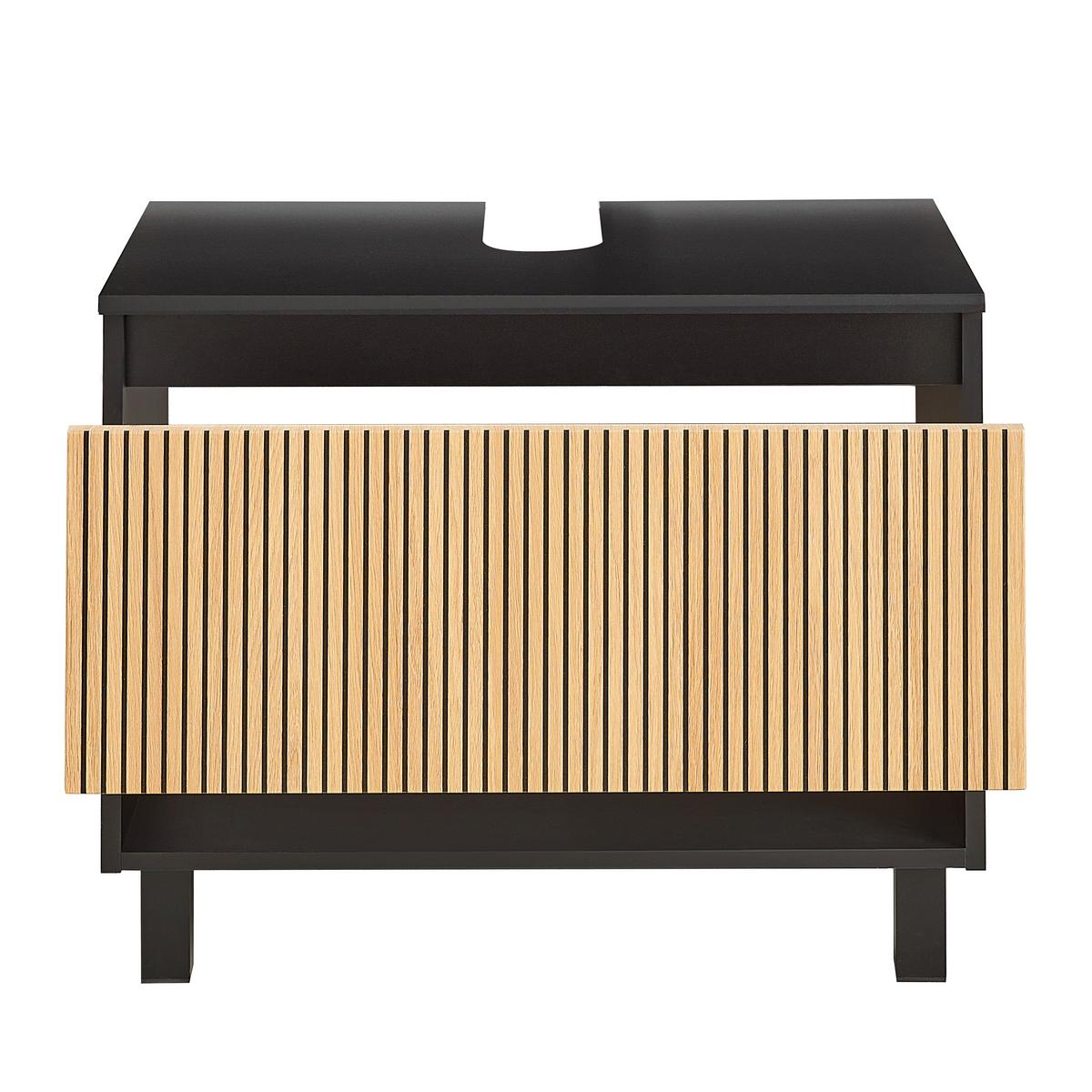 Skrinka pod umývadlo VENEZIA - čierna/farba duba, Lifestyle, kompozitné drevo (70/60/45cm) - Mömax