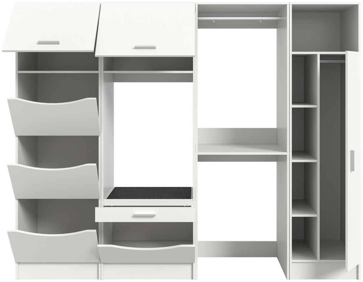 Prádelna Free bílá - bílá, Basics, kompozitní dřevo (242/195/68cm) - MID.YOU