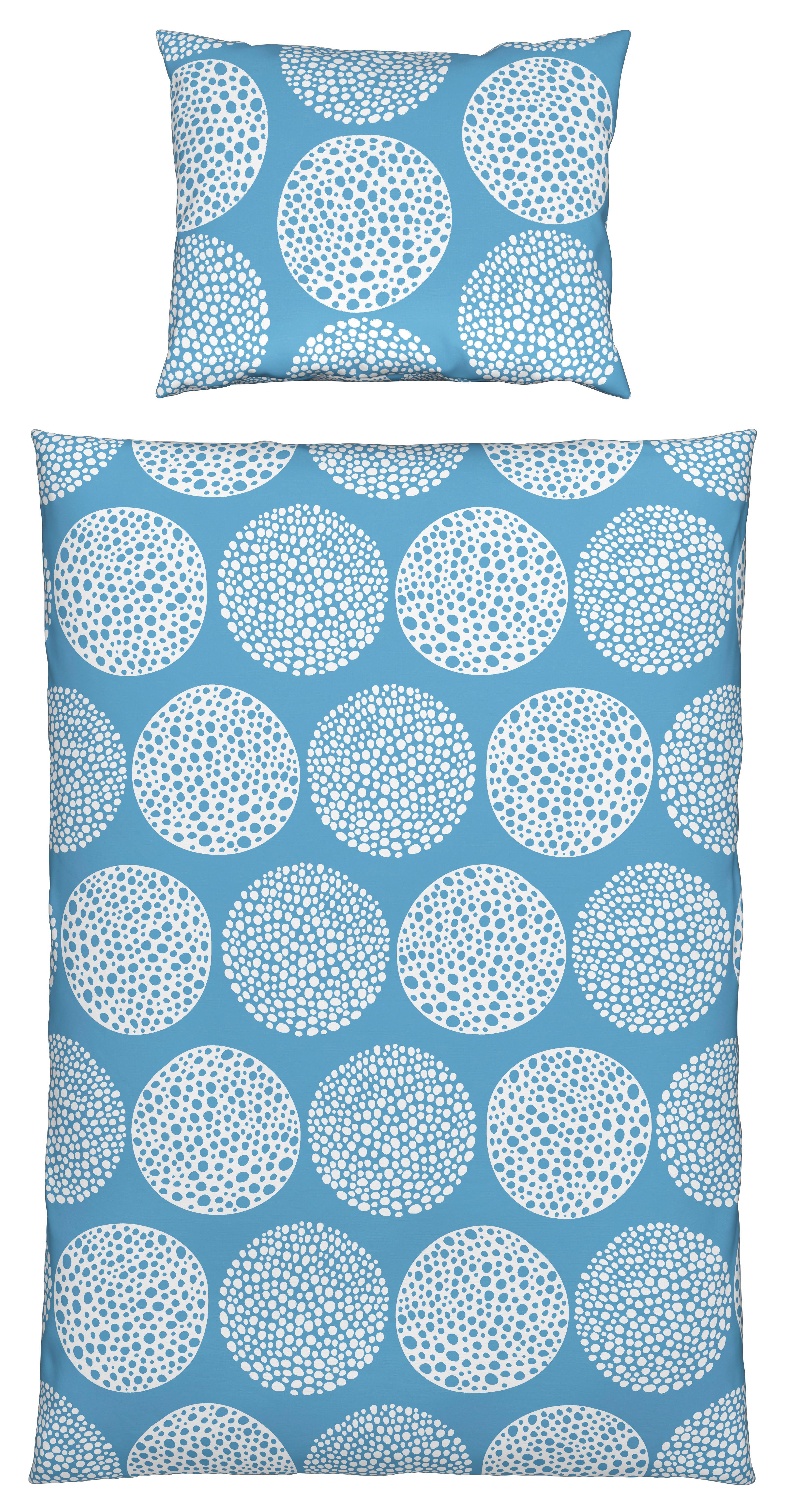 Bettwäsche in Blau mit Muster