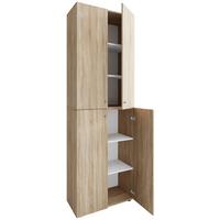 SCHUHSCHRANK Lona Sonoma Eiche Dekor - Schwarz/Sonoma Eiche, Design, Holzwerkstoff (70/220/40cm) - MID.YOU