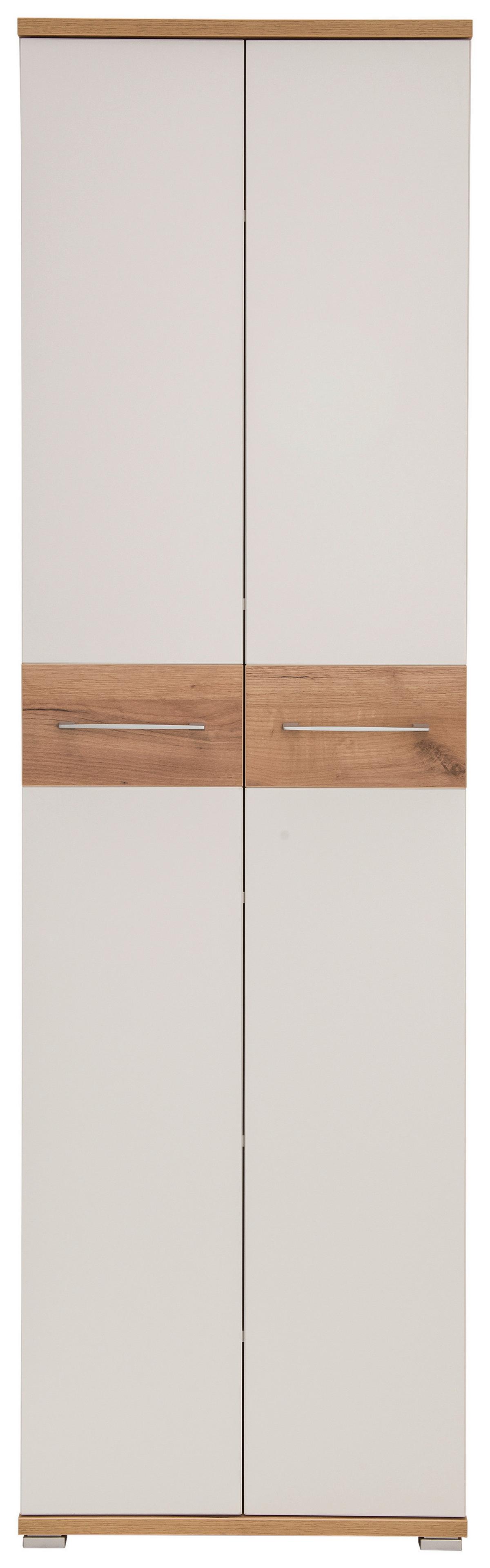 Garderobenschrank Gw-Topix Weiß/Eiche Dekor B: 59 cm - Eichefarben/Weiß, MODERN, Holzwerkstoff (59/199/40cm) - Germania