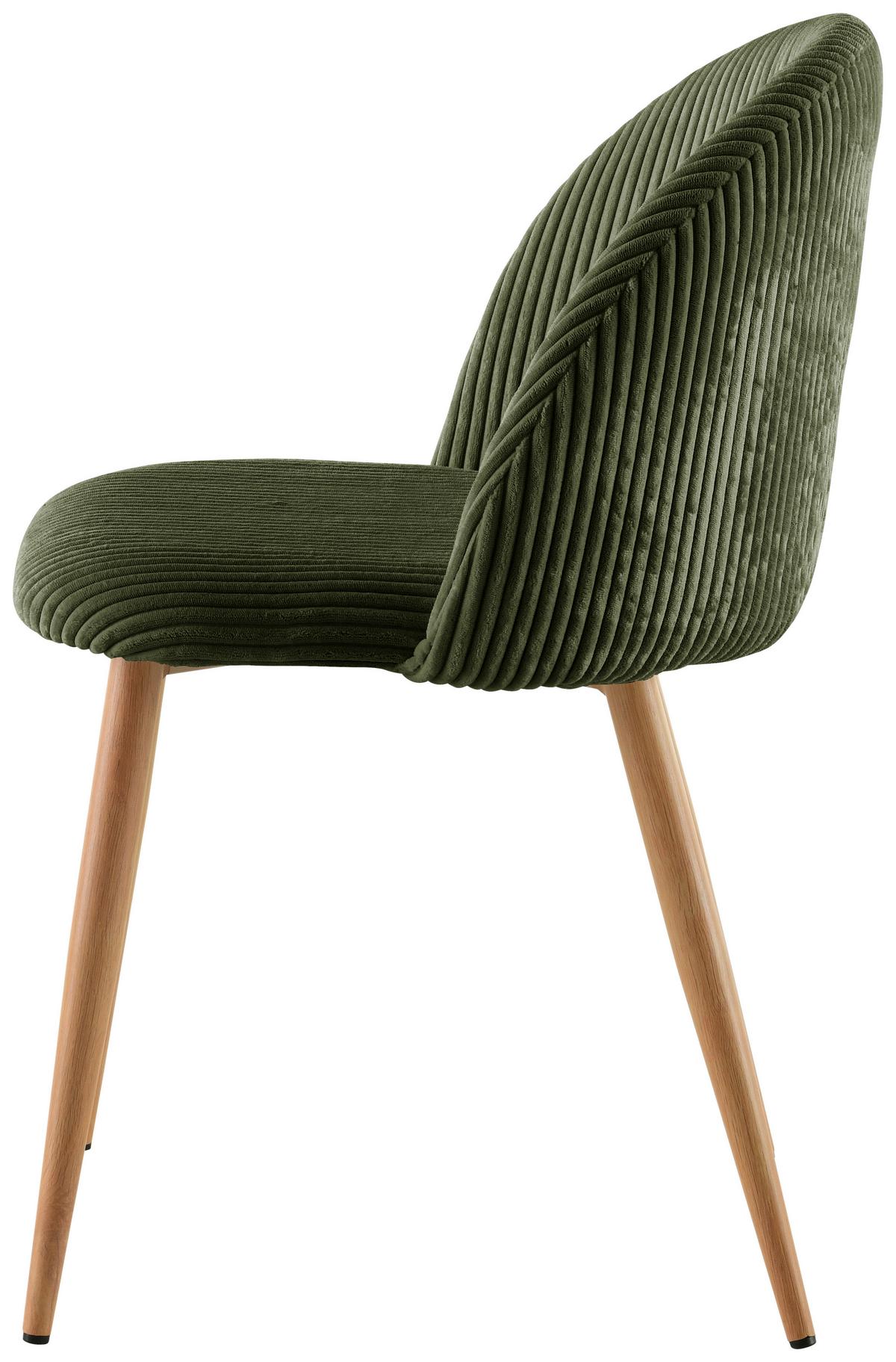 Stuhl Emilio - Eichefarben/Grün, LIFESTYLE, Holz/Textil (51/78/52cm) - Livetastic