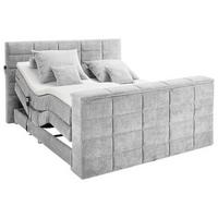 Boxspringbett Mit Topper 180x200 Cm Denver - Silberfarben, KONVENTIONELL, Textil (180/200cm) - Carryhome