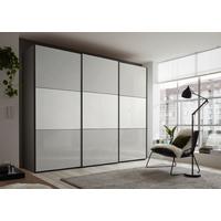 Schwebetürenschrank Glasfront 298 cm Includo, Hellgrau/Weiß - Dunkelgrau/Hellgrau, MODERN, Glas/Holzwerkstoff (298/222/68cm)