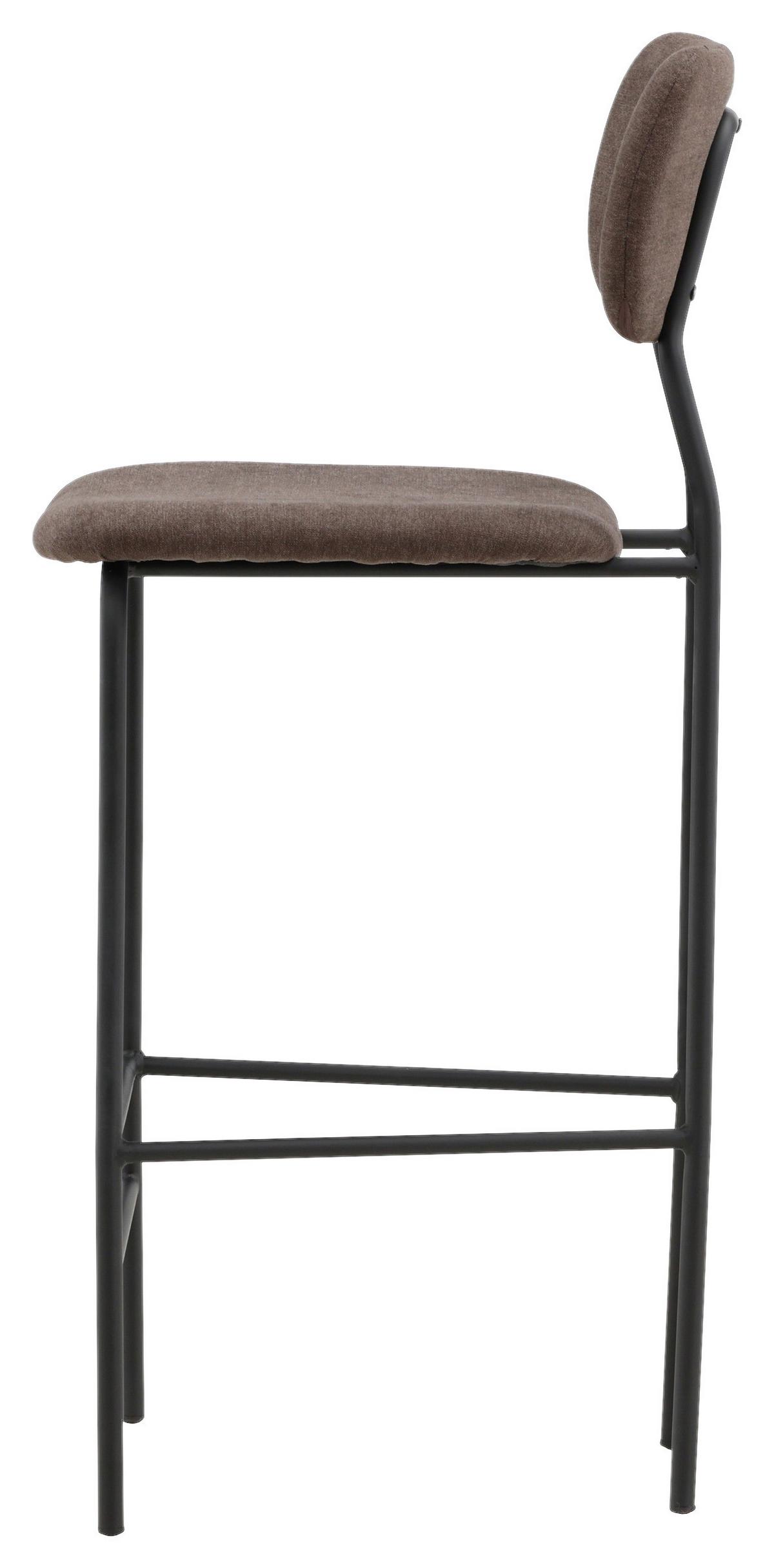 Barhocker-Set Ralf - Braun, Design, Textil/Metall (47/105/49cm) - Livetastic