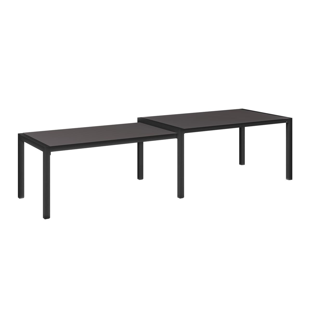 Ausziehtisch Tampa - Dunkelgrau/Anthrazit, MODERN, Glas/Metall (150-285/69/90cm) - Beldano