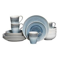 Kombiservice Caldera Hellblau, Weiß 16--Teilig - Weiß/Hellblau, Basics, Keramik - Creatable