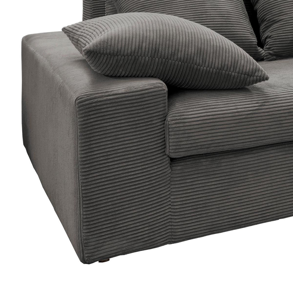 Ecksofa Avellino Grau S: 278/200 Cm - Schwarz/Grau, MODERN, Textil (278/200cm) - Livetastic