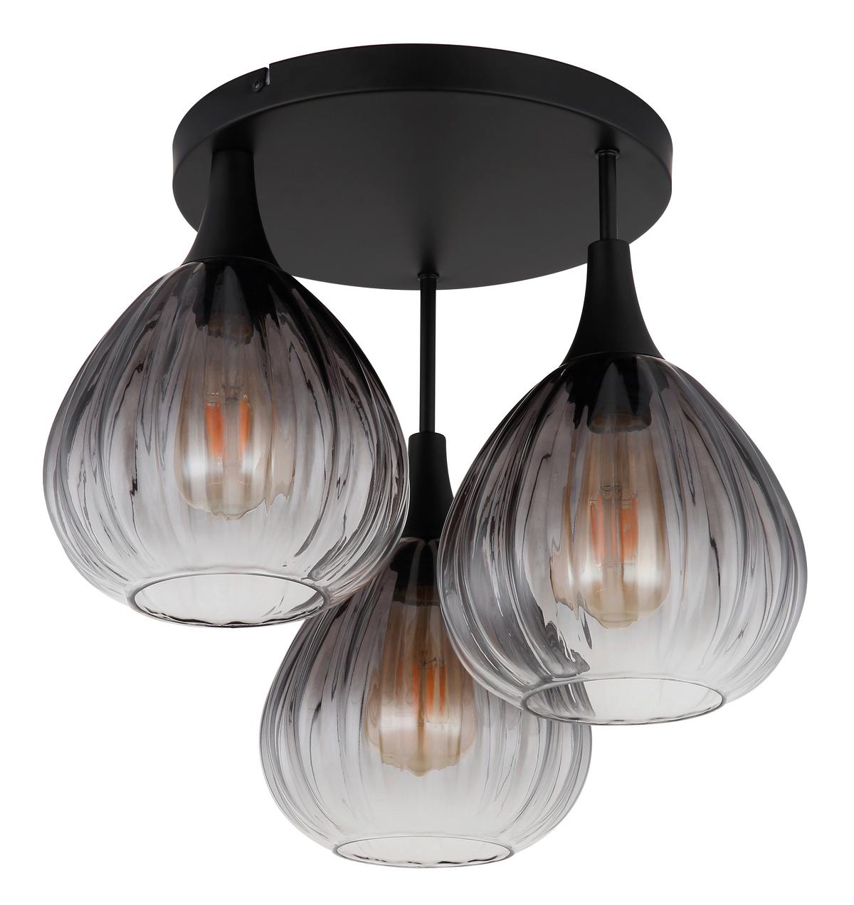 Deckenleuchte 15887-3D - Klar, Design, Glas/Metall (44/35cm) - Globo