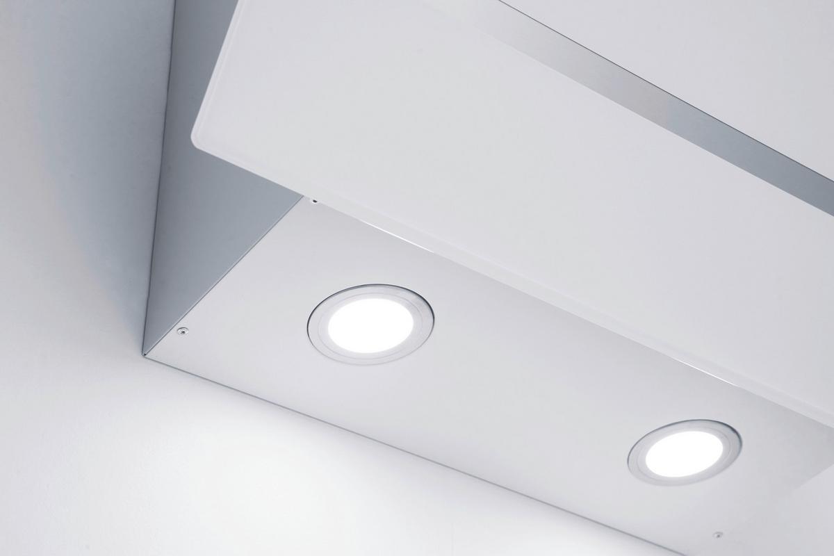 Kopffreihaube Respekta Hera Metall/glas Weiß B: 59,5cm Led - Weiß, Trend, Glas/Metall (59,5/74,2-109,2/38,5cm) - Respekta