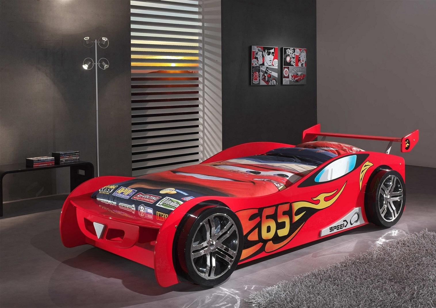 Autobett Le Mans Rennauto 90x200 Cm Rot