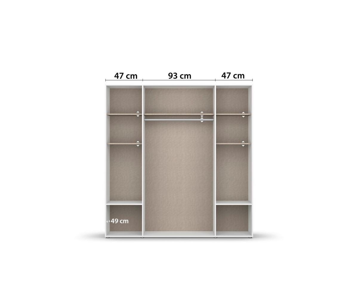 Drehtürenschrank Voyager Weiß,grau B: 187 Cm - Weiß/Grau, MODERN, Holzwerkstoff (187/194/53cm) - Rauch Möbel