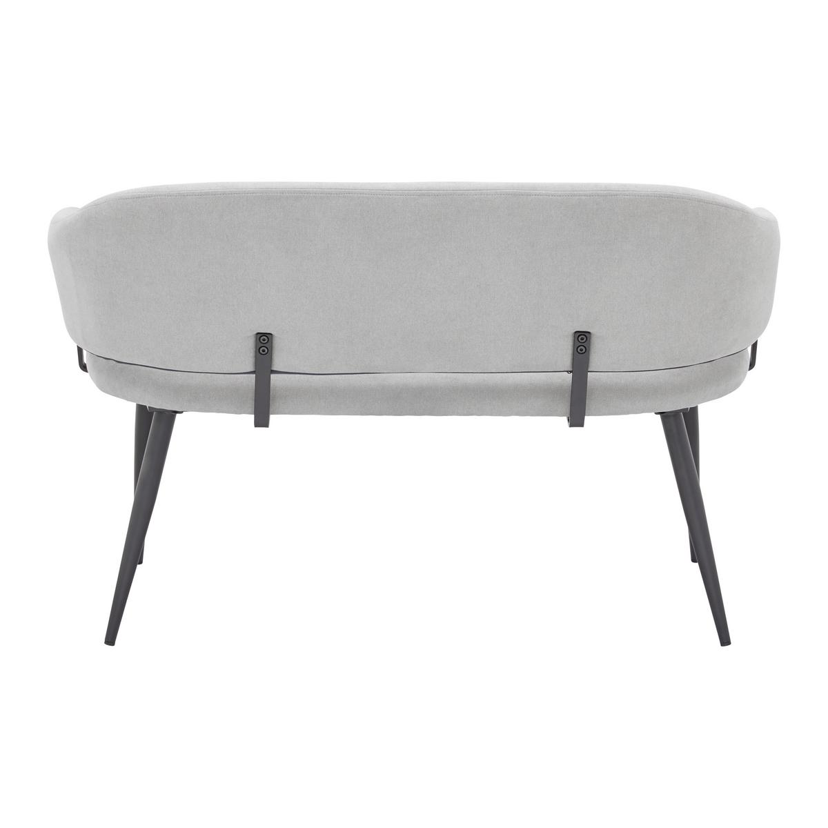 Lavice NINO svěle šedá - šedá/černá, Moderní, kov/dřevo (120/80/58cm) - Bessagi Home