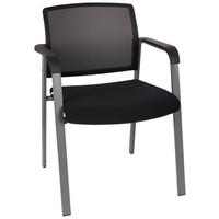 Besucherstuhl Meet Gepolstert Schwarz Bis 110kg - Schwarz, MODERN, Kunststoff/Textil (58/84/56cm) - MID.YOU