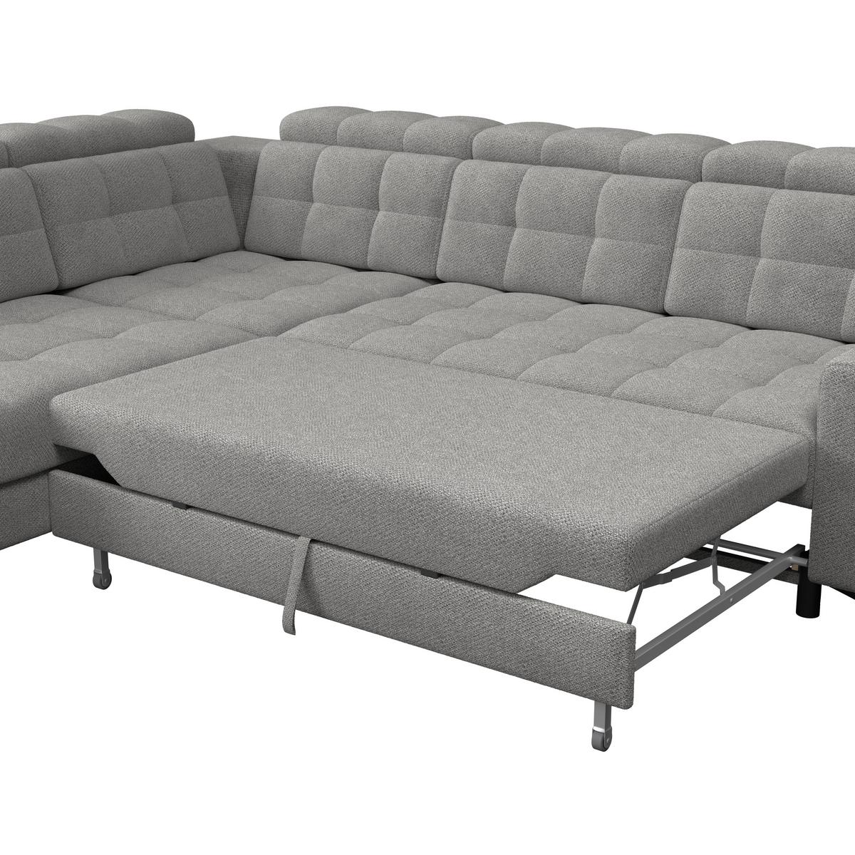 Ecksofa Barletta New Veloaurs Dunkelgrau, 228x289cm - Dunkelgrau/Schwarz, ROMANTIK / LANDHAUS, Textil (228/289cm) - Luca Bessoni