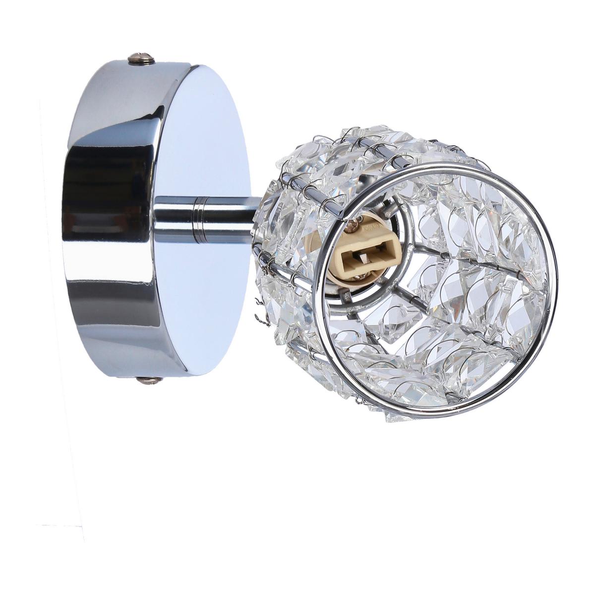 Strahler 91-13385 Shiba - Chromfarben/Transparent, KONVENTIONELL, Glas/Metall (15/8.5cm)