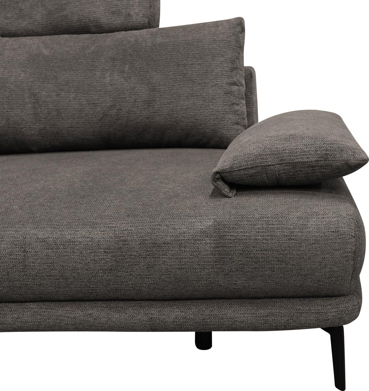 Ecksofa mit Bettkasten Lagacy 192x260 cm Webstoff Graubraun - Graubraun/Schwarz, Design, Textil (192/260cm) - MID.YOU