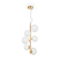 Pendelleuchte Dallas - Goldfarben/Weiß, Trend, Glas/Metall (29/170cm) - MAYTONI