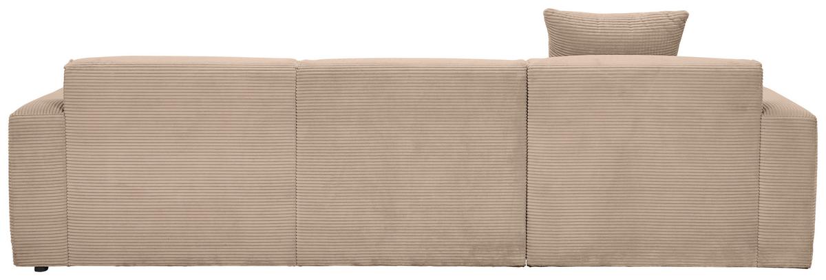 Ecksofa Pearl - Hellbraun/Schwarz, Design, Textil (196/303cm) - Livetastic