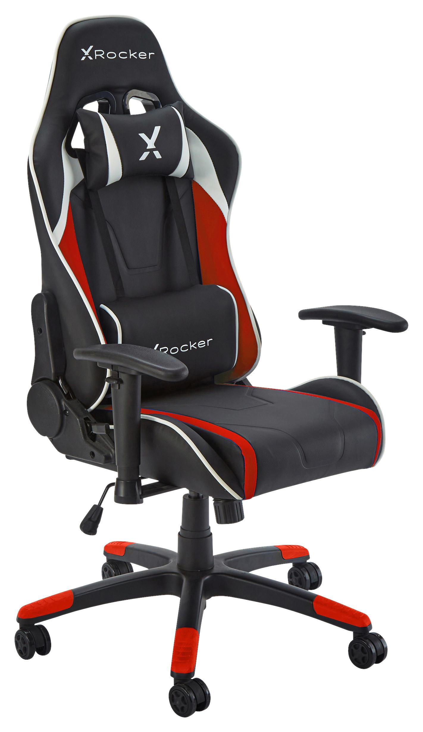 Gaming Stuhl Egility Compact Lederlook, Rot/schwarz/weiß - Rot/Schwarz, MODERN, Kunststoff/Textil (55/113/62,5cm) - X Rocker