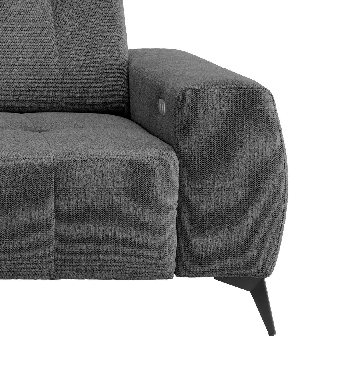 Ecksofa Mit Usb Anschluss Sano, Anthrazit, S: 180x258 Cm - Anthrazit/Schwarz, MODERN, Textil (180/258cm) - Livetastic