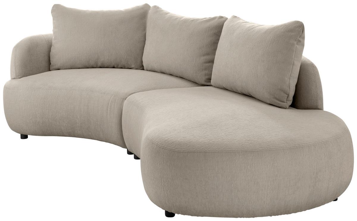 Ecksofa Doppo, Taupe S: 139x250 cm - Taupe/Schwarz, MODERN, Textil (139/250cm) - Livetastic