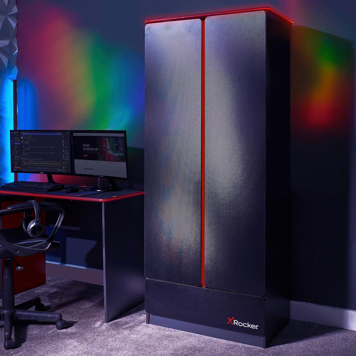 Kleiderschrank Carbon-Tek - Rot/Schwarz, MODERN, Holzwerkstoff (79/181/51,5cm) - X Rocker