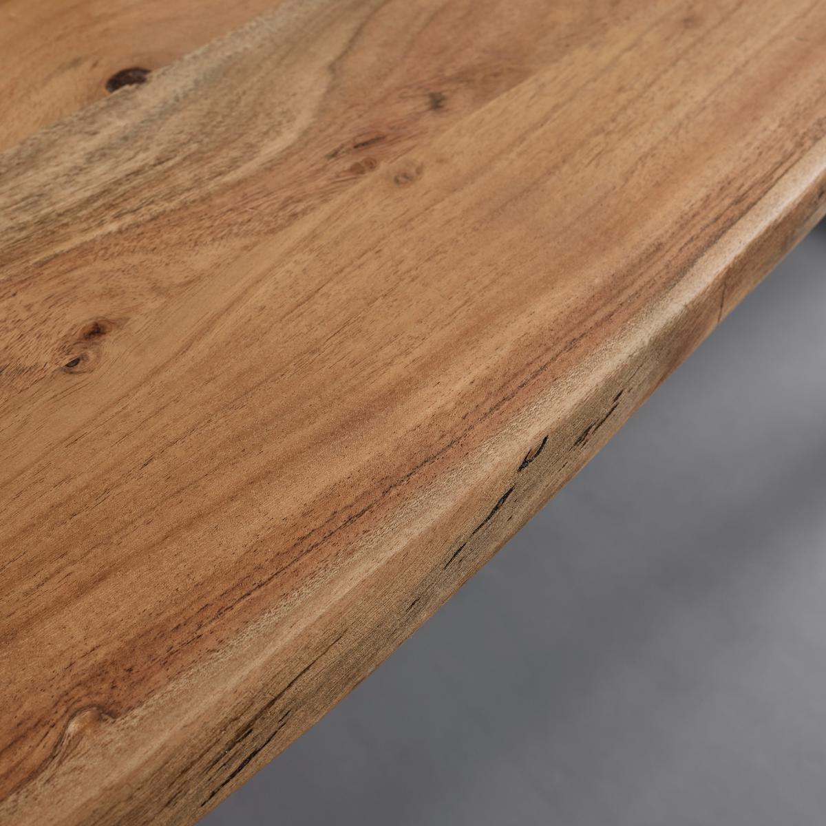 Jídelní stůl z akácie Malmo 180x90cm - černá/barvy akácie, Moderní, kov/dřevo (180/90/76cm) - Bessagi Home