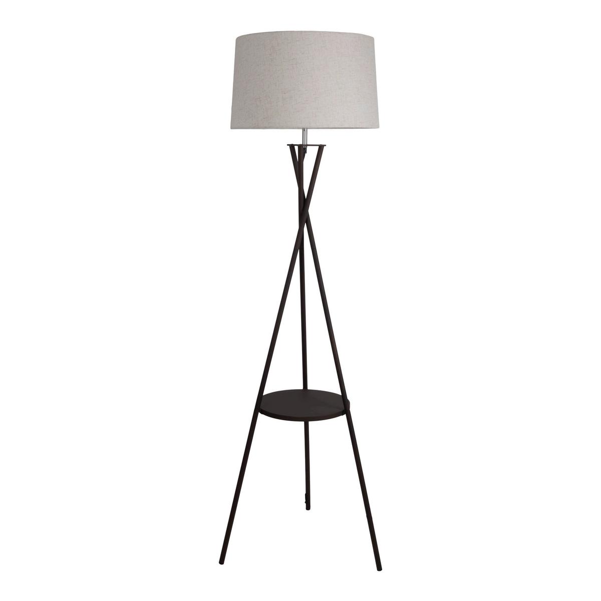 Stehleuchte 2076122 Tora - Schwarz/Weiß, KONVENTIONELL, Kunststoff/Textil (51/51/158cm) - Näve