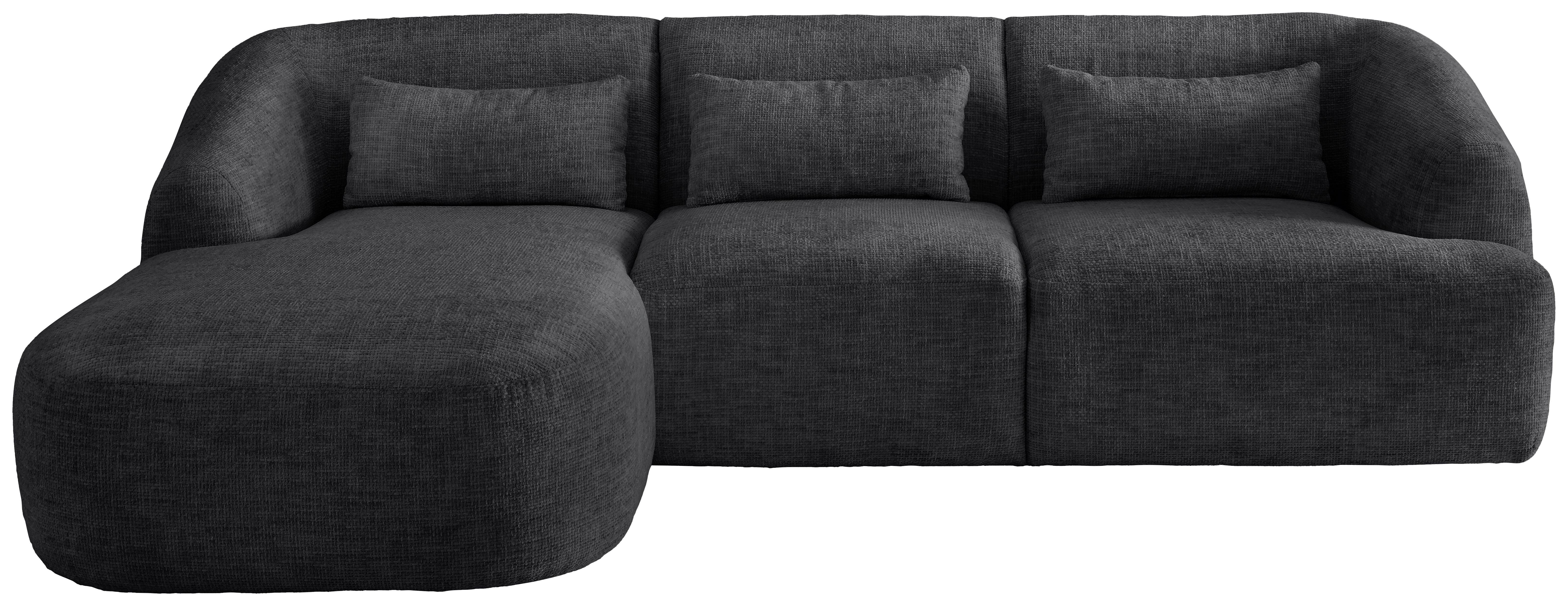 Ecksofa Caponi, Scwarz S: 160x256 Cm - Schwarz, MODERN, Textil (160/256cm) - Livetastic